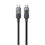 UNITEK USB-C į USB-C laidas su LED galios ekranu 60W PD 480Mbps 1m pintas juodas