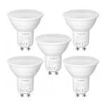 LEPRO GU10 LED lemputė 4,5 W (atitinka 50 W), 345 lm, dienos &scaron;viesos balta 5000K, 100&deg; spindulio kampas, nedimnuojama, 5 vnt. pakuotė