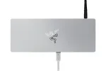 Razer Thunderbolt 4 Dock Mercury Chroma - 10-in-1 prijungimo stotis su RGB ap&scaron;vietimu, 90W galios tiekimu, 8K/5K ekrano palaikymu, Gigabit Ethernet, UHS-II SD kortelių skaitytuvu, 3x Thunderbolt 4, 3x USB-A, aliuminio