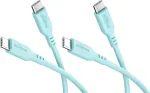 Goobay rinkinys 2x USB-C silikoniniai kabeliai, 1,5 m, turkio spalvos (81248)