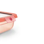 EMSA ONE CLICK maisto laikymo indas, 0,75 L, oranžinis dangtis, hermeti&scaron;kas ir nepralaidus, BPA-free, tinka mikrobangų krosnelei ir indaplovei 3110601750