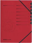 HERLITZ easyorga A4 7 skyrių organizatorius segtuvas, raudonas Colorspan kartonas, juodas Manilos popierius 10843068