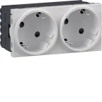 HAGER GS20229016 SCHUKO lizdas, 2 vietų, 33&deg;, traffic white
