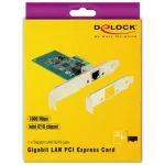 DeLock PCI Express kortelė > 1 x Gigabit LAN - tinklo adapteris - PCIe 2.1 Low-Profile - Gigabit Ethernet