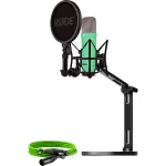 Mikrofonas RODE NT1 Signature + XLR laidas + stalinė studijos ranka, &scaron;viesiai žalia, rinkinys