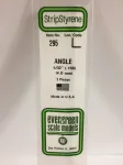 Evergreen polistireno L profilis 350 x 4 x 4 mm, 3 vnt., baltas