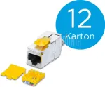 Wirewin WKS JACK KAT6A SLIM 12 CAT6A 10 Gigabit Ethernet ekranuotas Keystone modulis, 12 vnt.