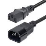 StarTech.com 4,5 m (15 pėdų) maitinimo ilginimo laidas, C14 į C13 PDU maitinimo laidas, 15A 250V, 14AWG, kintamosios srovės kabelis PDU / maitinimo &scaron;altiniui, KEMA-KEUR sertifikuotas