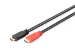 HDMI kabelis DIGITUS ASSMANN High Speed, tipas A, su stiprintuvu, M/M, 15m su Ethernet, Ultra HD 24p, CE, aukso juoda