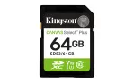 Kingston Canvas Select Plus 64 GB SDXC atminties kortelė, 100 MB/s, C10, UHS-I, U1, V10