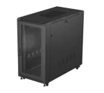 19 colių stelažo spinta LANBERG FF01-6222-23B 22U 600x1200 mm juoda perforuotomis durelėmis