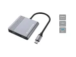 Conceptronic DONN13G 4-in-1 USB-C dokų stotelė / replikatorius, USB 3.2 Gen 1 Type-C, pilka