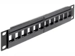 Patch panel DeLOCK 43259 10 colių, 12 keystone modulių, juodas