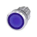 Siemens Drucktaster Bet&auml;tiger flach, Frontring Metall, Hochglanz Blau SIRIUS ACT 3SU1051-0AB50-0AA0 1 St. (3SU1051-0AB50-0AA0)