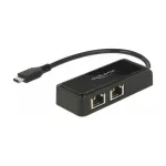 DeLOCK 63927 USB-C adapteris su 2x Gigabit LAN, juodas
