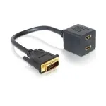 DeLOCK 65069 adapteris DVI-D 24+1 ki&scaron;tukas į 2x HDMI lizdą, 0,2 m