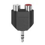 Hama 00205187 Adapteris 3.5mm į 2x RCA juodas sidabrinis