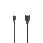 Hama Flexi-Slim USB 2.0 laidas 0,15 m Micro-USB A / USB A juodas