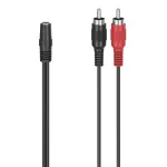 Garso kabelis Hama 00305040 3,5 mm lizdas (motina) &ndash; 2 &times; RCA (tėvas), juodas