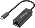 USB Type-C į RJ45 Ethernet adapteris MediaRange MRCS237, Gigabit 10/100/1000 Mbps, 20 cm, Juoda