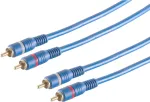 Analoginis garso cinch (RCA) kabelis ShiverPeaks 40605 &mdash; 2 jungtys, 5 m, mėlynas