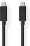 Nedis USB-C&trade; laidas | USB 3.2 Gen 2x2 | USB-C&trade; ki&scaron;tukas &ndash; USB-C&trade; ki&scaron;tukas | 100 W | 4K@60Hz | 20 Gbps | nikeliuotas | 1,00 m | Apvalus | PVC | Juoda | Dėžutė