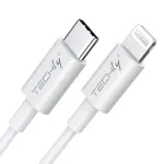 Techly įkrovimo ir sinchronizavimo laidas USB-C į Lightning 1 m baltas