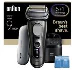 Folinis skustuvas Braun Series 9 Pro+ 9675cc Pilka Sidabrinė Nerūdijantis Plienas