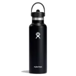 Hydro Flask Standard Mouth Flex Straw Cap Water Bottle 21 oz (620 ml) Black