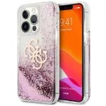 Guess GUHCP13XLG4GPI Kietasis dėklas, skirtas Apple iPhone 13 Pro Max 6,7 inch rožinis Liquid Glitter 4G Big