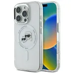 Karl Lagerfeld KLHMP16XHLSKCH Hardcase IML Metal Karl & Choupette Head MagSafe for Apple iPhone 16 Pro Max 6,9 inch White