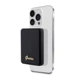Guess Power Bank 5000mAh 15W MagSafe ir įprastas įkrovimas su metaliniu logotipu juodas