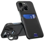 HURTEL iLike Apple iPhone 14 Leather Stand Case Cover Card Wallet with Stand Black