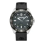 Timberland TDWGB0029402 Henniker II vyrų laikrodis, 44 mm, juodas odinis dirželis, juodas ciferblatas, kvarcinis