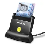 &bdquo;Axagon CRE-SM4N&ldquo; stalinis kontaktinių Smart/ID kortelių skaitytuvas su ilgu USB-A kabeliu, USB 2.0, juodas