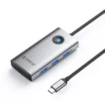 ORICO PW11 USB-C 6-in-1 Hub, 3x USB-A 3.0, 1x USB-C PD 100W, 1x HDMI 4K 30Hz, 1x RJ45 2.5G Ethernet, Grey