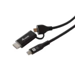 EQUIP USB-C į USB-C + HDMI adapteris su 100W Power Delivery, 4K 60Hz, 3m, aliuminio korpusas