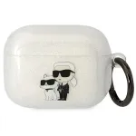 Karl Lagerfeld KLAPHNKCTGT AirPods Pro dėklas permatomas su blizgučiais Karl & Choupette