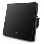 Qoltec 52722 1 kanalo i&scaron;manusis Wi-Fi jungiklis, liečiamas skydelis, laikmatis, Tuya/Smart Life, juodos spalvos