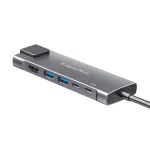USB-C Hub Multiport Adapter su HDMI 4K, 2x USB 3.0, USB-C Data, 100W PD, Gigabit Ethernet, Space Grey