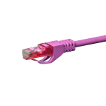 DSIT CAT6 U/UTP Ethernet Patch laidas, 1 m, rožinis, 100% varis, RJ45, 250 MHz, Gigabit