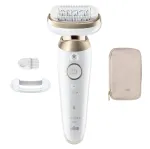 Braun Silk-&eacute;pil 9 Flex SES9-011 3D epiliatorius, &scaron;lapias ir sausas, baltas/auksinis