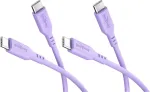 Goobay rinkinys 2x USB-C silikoniniai kabeliai, 1,5 m, violetinė (81249)