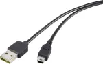 Renkforce USB 2.0 A &ndash; Mini-B apverčiamas kabelis, 1,8 m, juodas