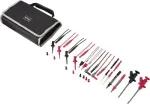 VOLTCRAFT MLSet-120 Bandymo laidų rinkinys, 6 dalių, 4 mm bananų ki&scaron;tukai, bandymo zondai, 0,64 mm kontaktiniai kai&scaron;čiai, 1,2 m, raudona/juoda VC-18652750