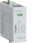 Hager &bdquo;Surge Protection Module&ldquo; N-PE Type 2 SPD 255V 20kA/40kA 1.5kV SPE040N