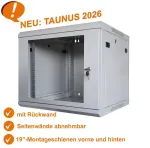 IT-BUDGET TAUNUS 19 colių tinklo spintelė 12U, 600 mm gylio, &scaron;viesiai pilka 90ITB19126GG