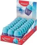 Maped ARCTIC pie&scaron;tukų drožtukas su drožlių talpykla, permatomas mėlynas, 25 vnt. display dėžutė 034037