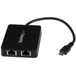 StarTech.com USB-C į dvigubą Gigabit Ethernet adapterį su USB (Type-A) prievadu