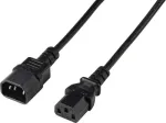 Renkforce Deluxe maitinimo kabelio ilgintuvas, IEC C13 ki&scaron;tukas &ndash; IEC C14 lizdas, 3 m, juodas